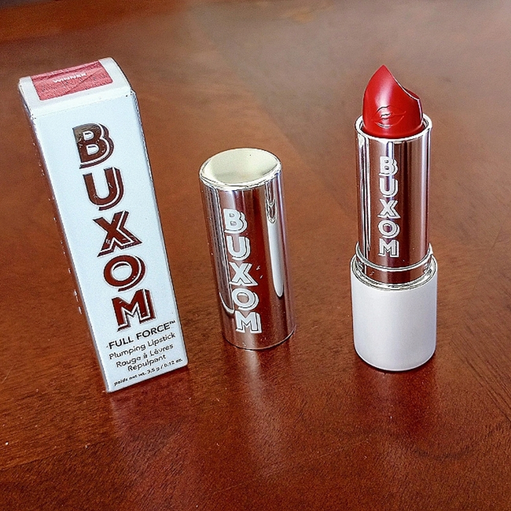 BUXOM WINNER Full Force Plumbing Lipstick Ruby Red Winter & Holiday Shade NIB FS